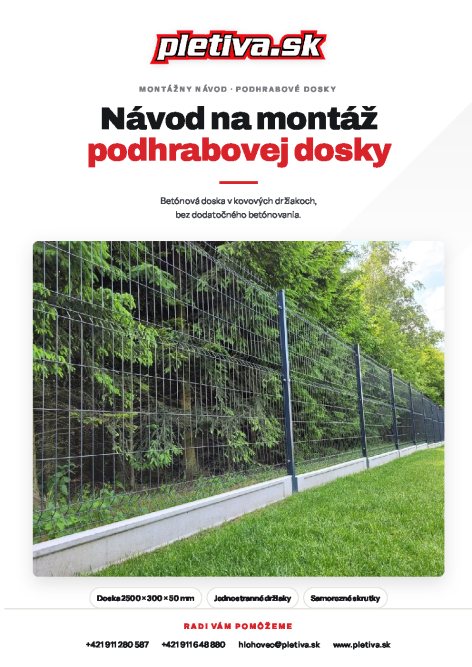 Obálka návodu: Podhrabová doska