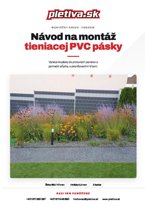 Obálka návodu: Tieniaca PVC páska