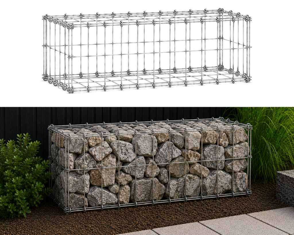 Gabionenkorb 1,0 x 0,5 x 0,5 m Vertikal — Masche 50 x 100 mm