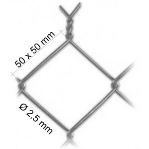 Pletivo čtyřhranné ZN STRONG, oko 50 × 50 mm