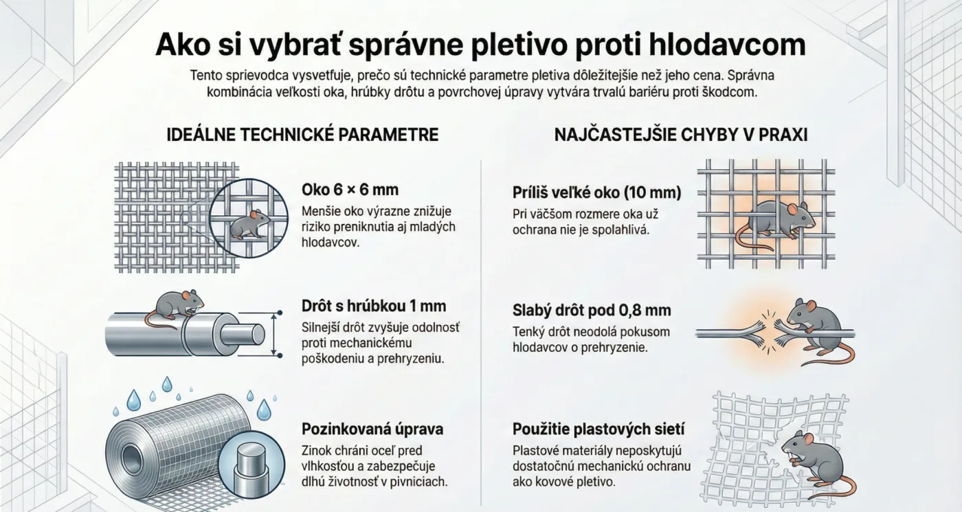 Zhrnutie: ideálne parametre a najčastejšie chyby pri výbere pletiva proti hlodavcom.