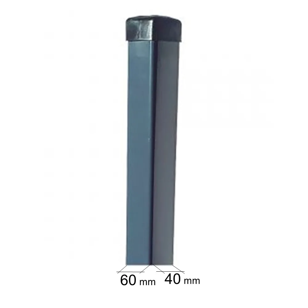 Hranatý plotový stĺpik 60 × 40 mm v antracitovej farbe.