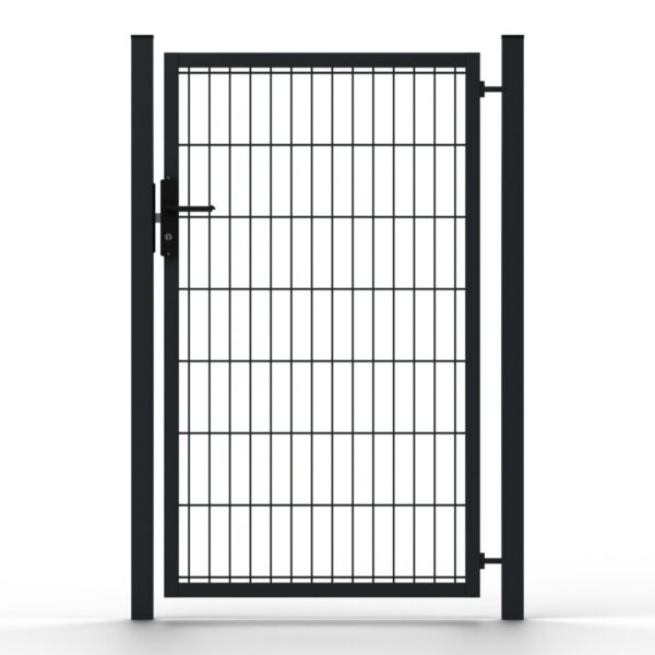 Brána jednokrídlová STRONG, 2D panel, antracit – pohľad spredu
