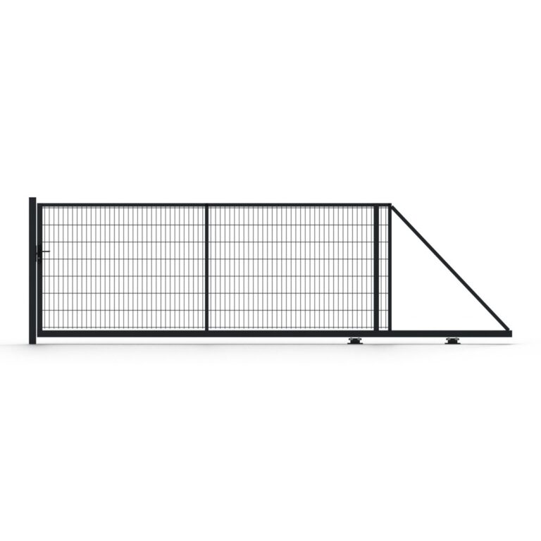 Brána samonosná posuvná, výplň 2D panel